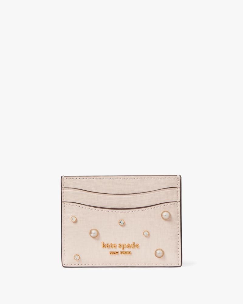 Kate Spade Purl Embellished Card Holder Pale Dogwood | 5749603-CE