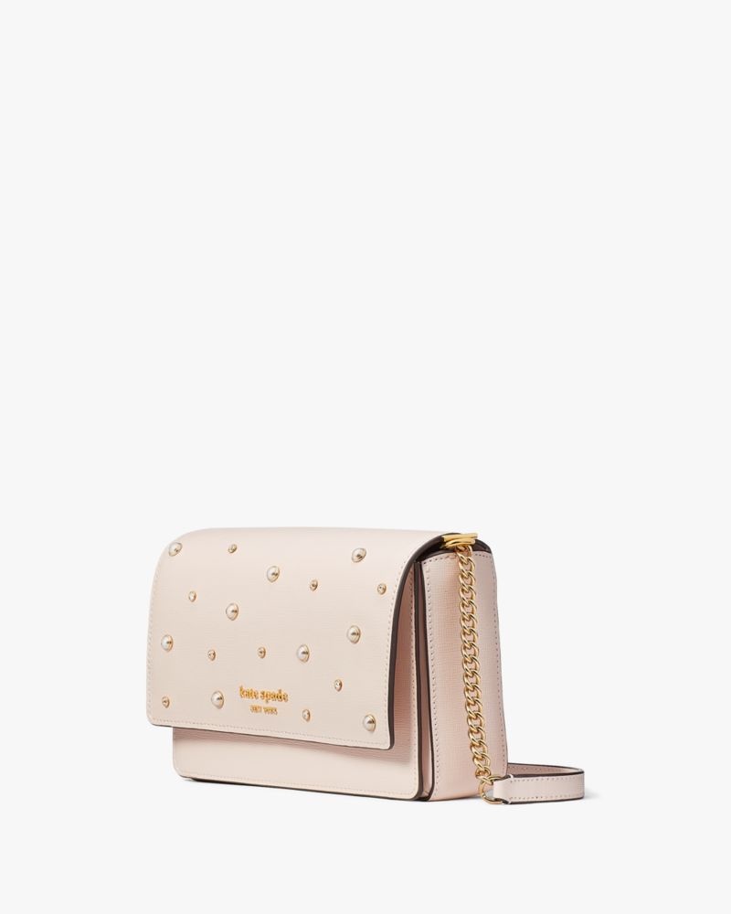 Kate Spade Purl Embellished Flap Chain Wallet Pale Dogwood | 9576182-NE