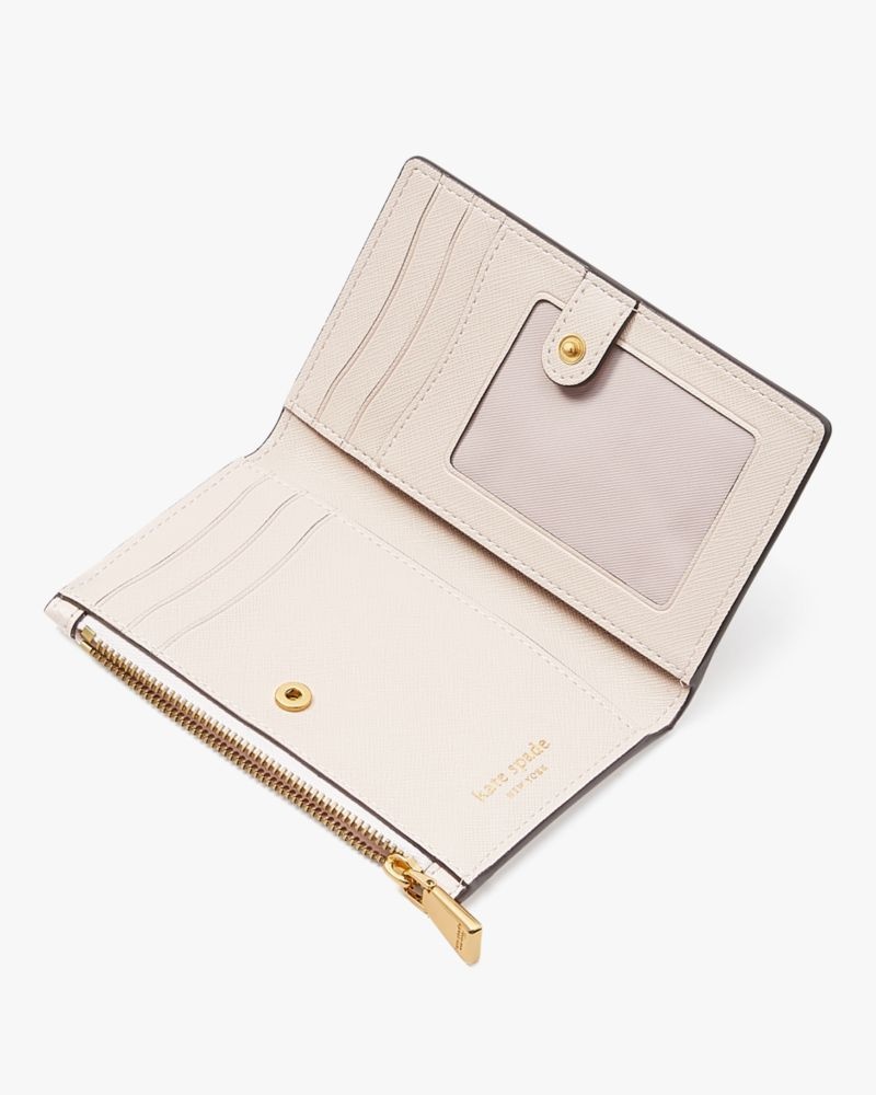 Kate Spade Purl Embellished Small Slim Bifold Wallet Pale Dogwood | 5436208-FN