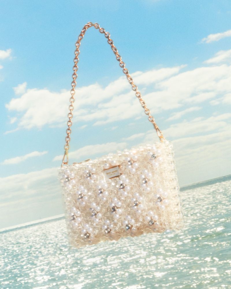 Kate Spade Purl Flower Beaded Mini Shoulder Bag Cream | 4159382-PA