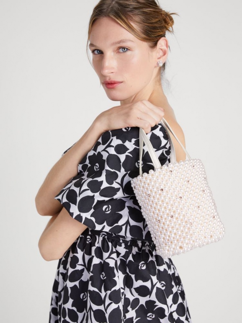 Kate Spade Purl Pearl Embellished Small Bucket Bag Multicolor | 6238470-GW
