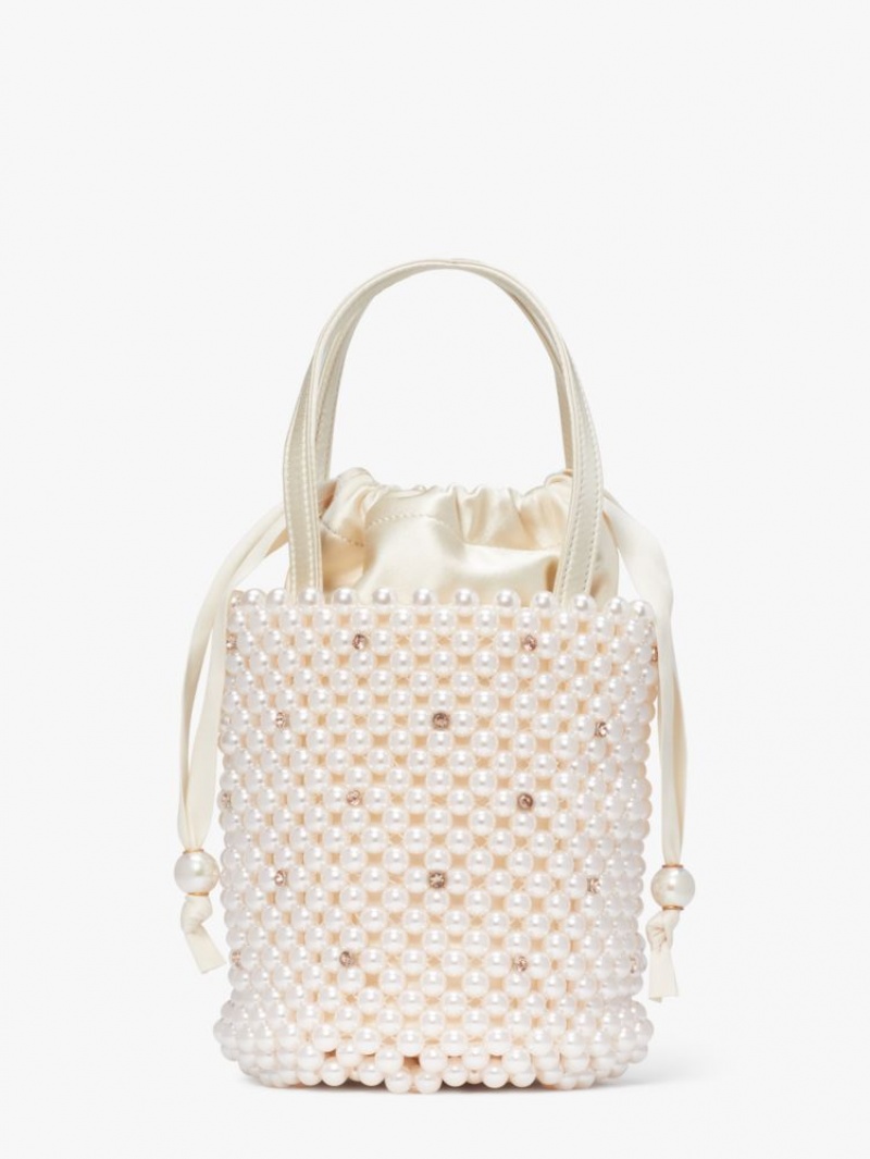 Kate Spade Purl Pearl Embellished Small Bucket Bag Multicolor | 6238470-GW