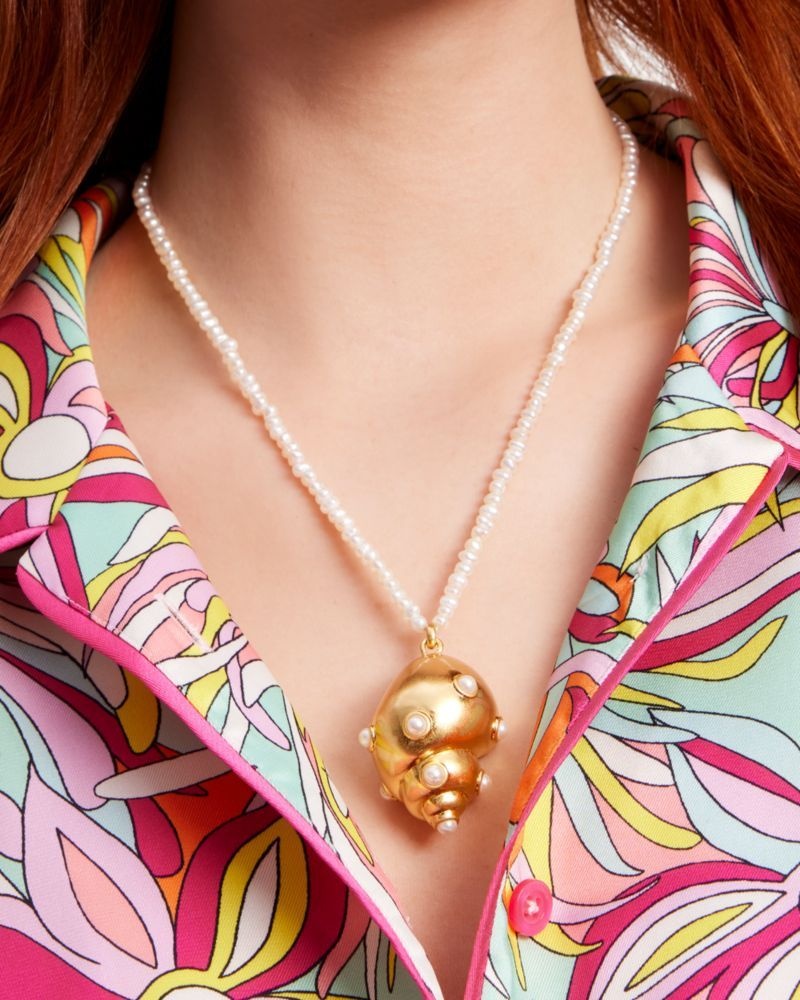 Kate Spade Reef Treasure Statement Pendant White Multicolor | 5076483-HU