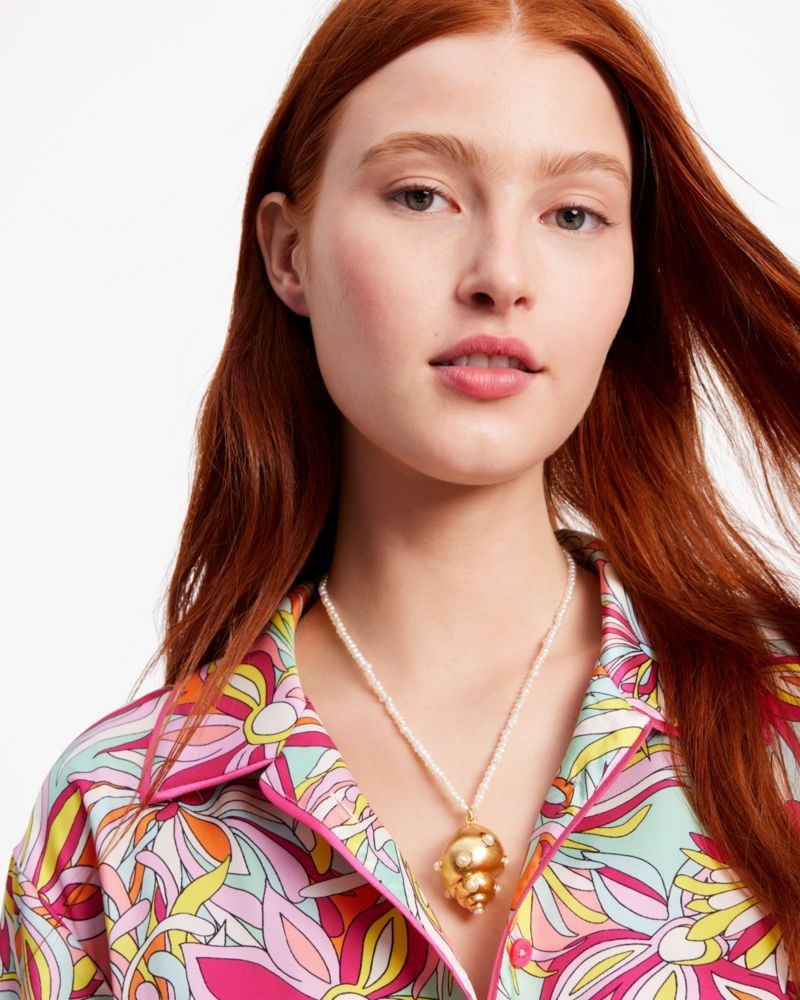 Kate Spade Reef Treasure Statement Pendant White Multicolor | 5076483-HU