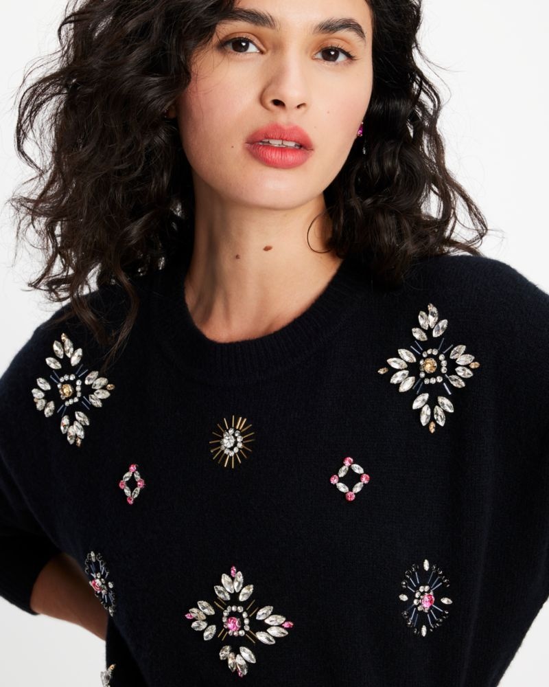Kate Spade Rhinestone Embellished Sweater Black | 3675982-GF