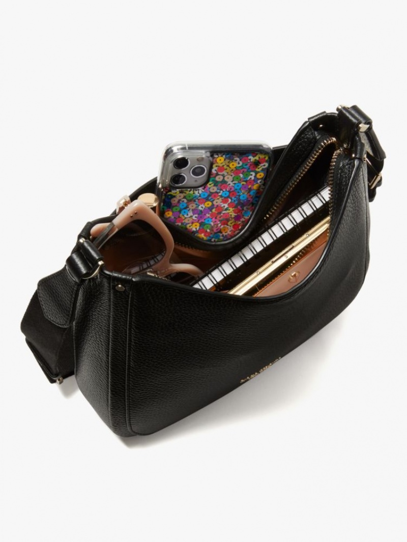 Kate Spade Roulette Medium Messenger Bag Black | 2157683-CB