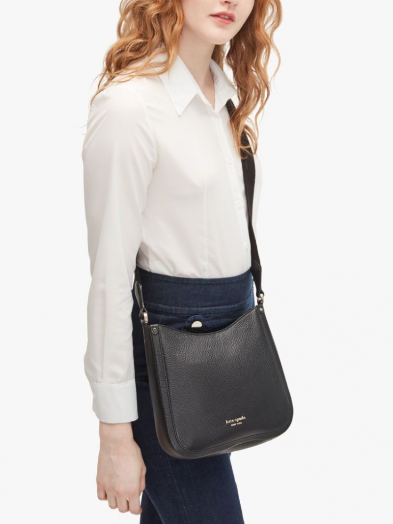 Kate Spade Roulette Medium Messenger Bag Black | 2157683-CB