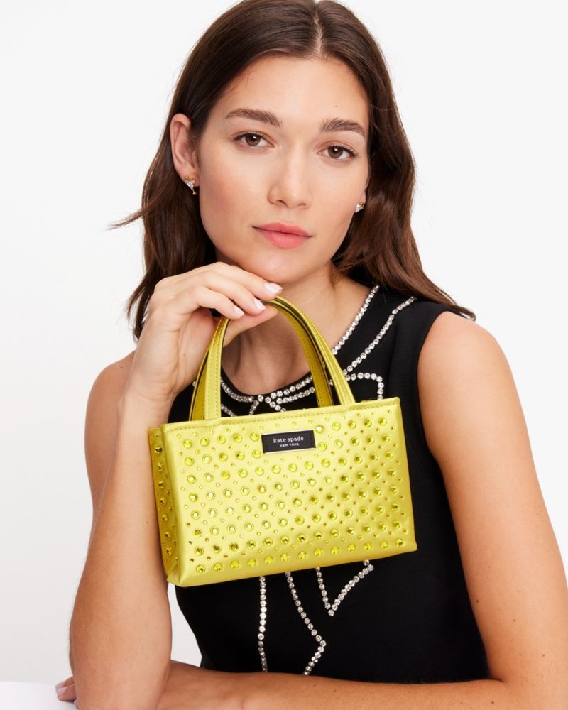 Kate Spade Sam Icon Crystal Embellished Mini Tote Green | 4617032-RW