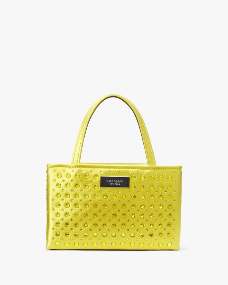 Kate Spade Sam Icon Crystal Embellished Mini Tote Green | 4617032-RW