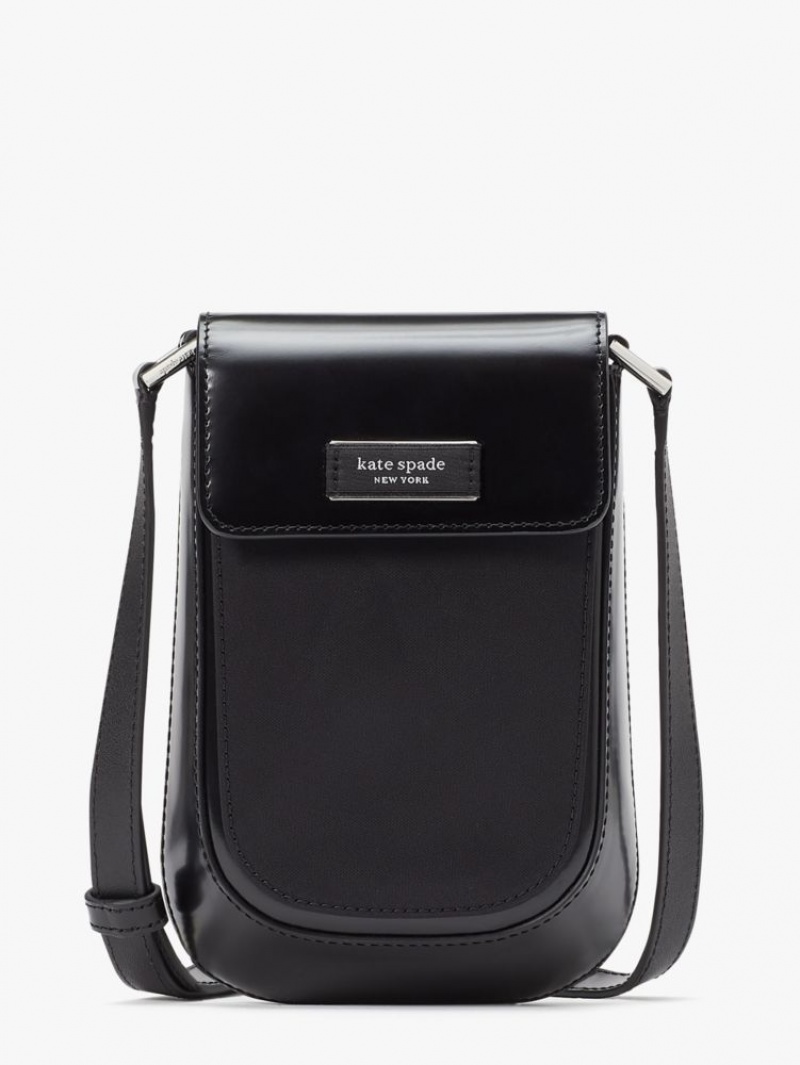 Kate Spade Sam Icon KSNYL Nylon North South Crossbody Black | 2163987-IM