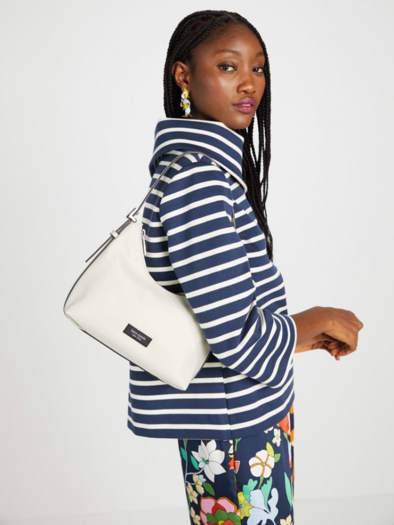 Kate Spade Sam Icon KSNYL Nylon Small Shoulder Bag Stony Beach | 3091765-FN
