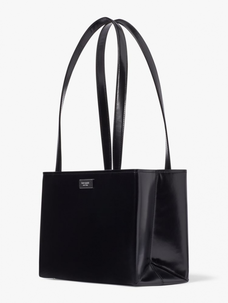 Kate Spade Sam Icon Leather Medium Shoulder Bag Black | 9021346-LU
