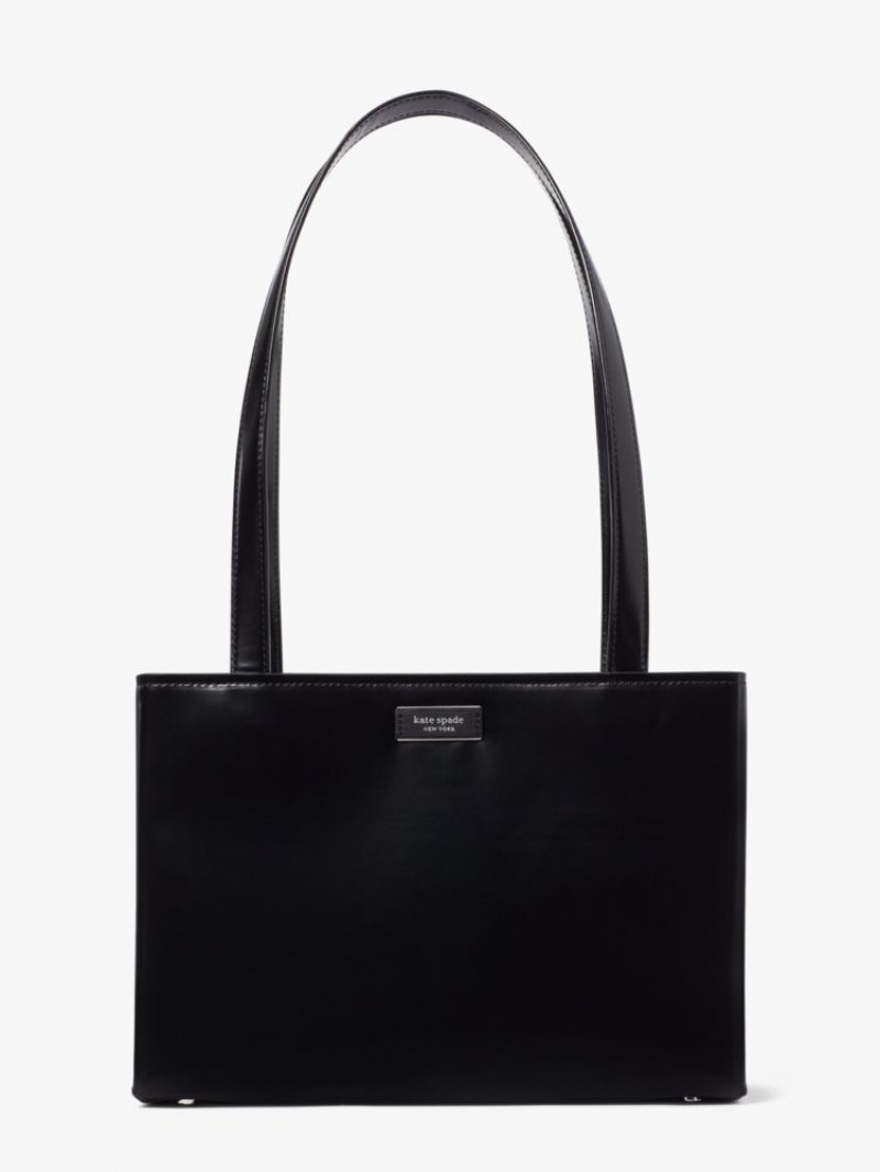 Kate Spade Sam Icon Leather Medium Shoulder Bag Black | 9021346-LU