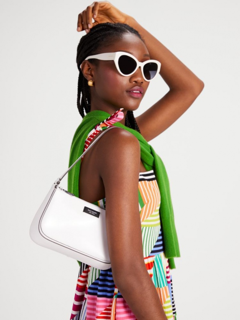 Kate Spade Sam Icon Leather Mini Pochette White | 4751026-XC