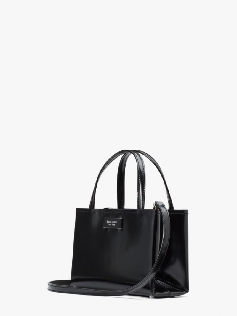 Kate Spade Sam Icon Leather Mini Tote Black | 3289451-AV