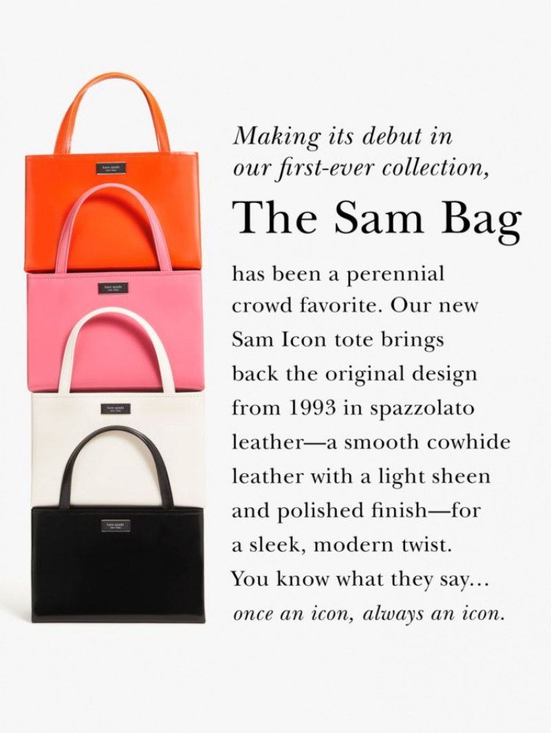 Kate Spade Sam Icon Leather Small Tote Black | 5301624-NP
