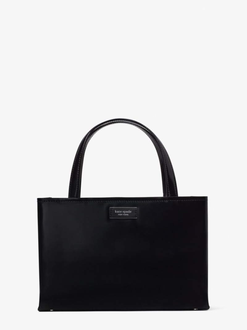 Kate Spade Sam Icon Leather Small Tote Black | 5301624-NP