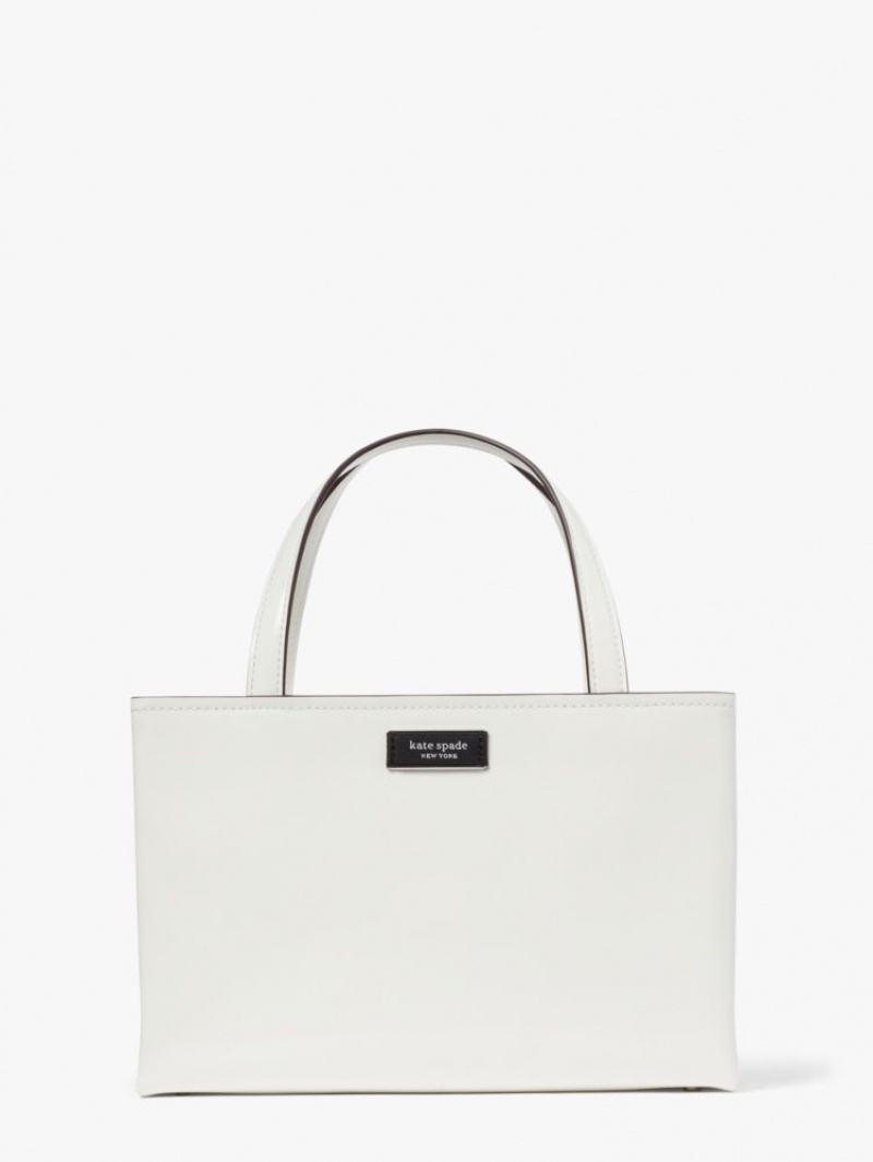 Kate Spade Sam Icon Leather Small Tote White | 9365481-NL