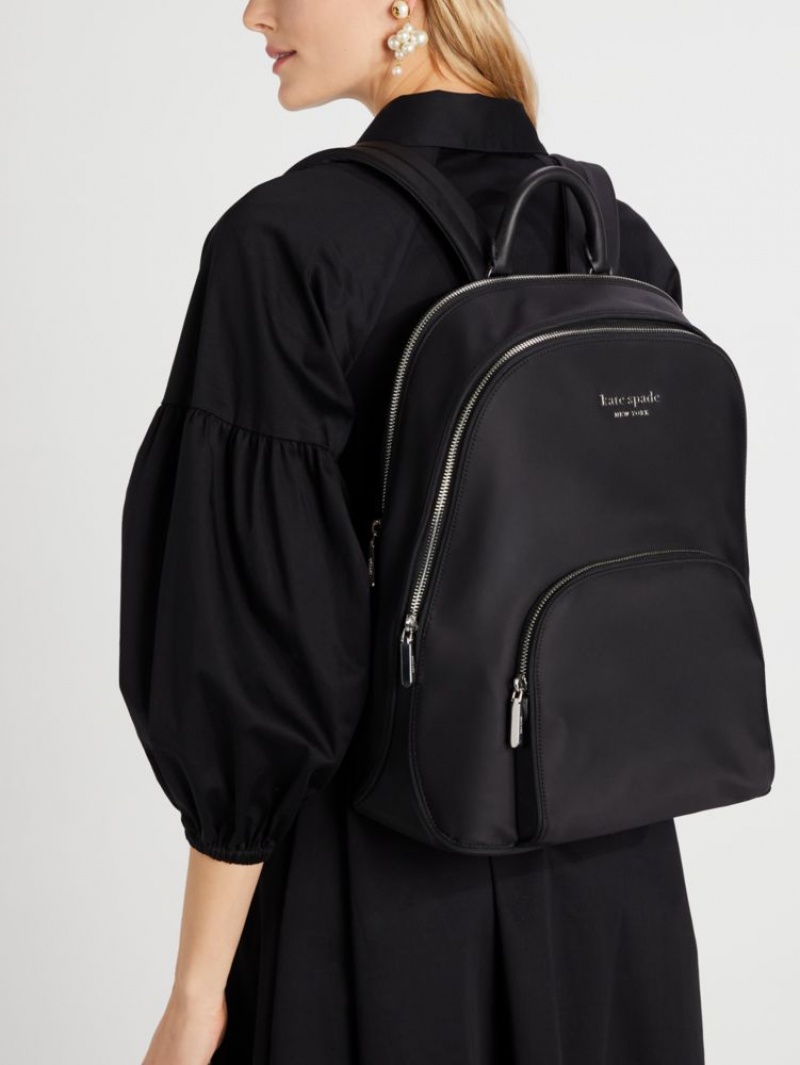 Kate Spade Sam KSNYL Nylon Laptop Backpack Black | 9054621-HU