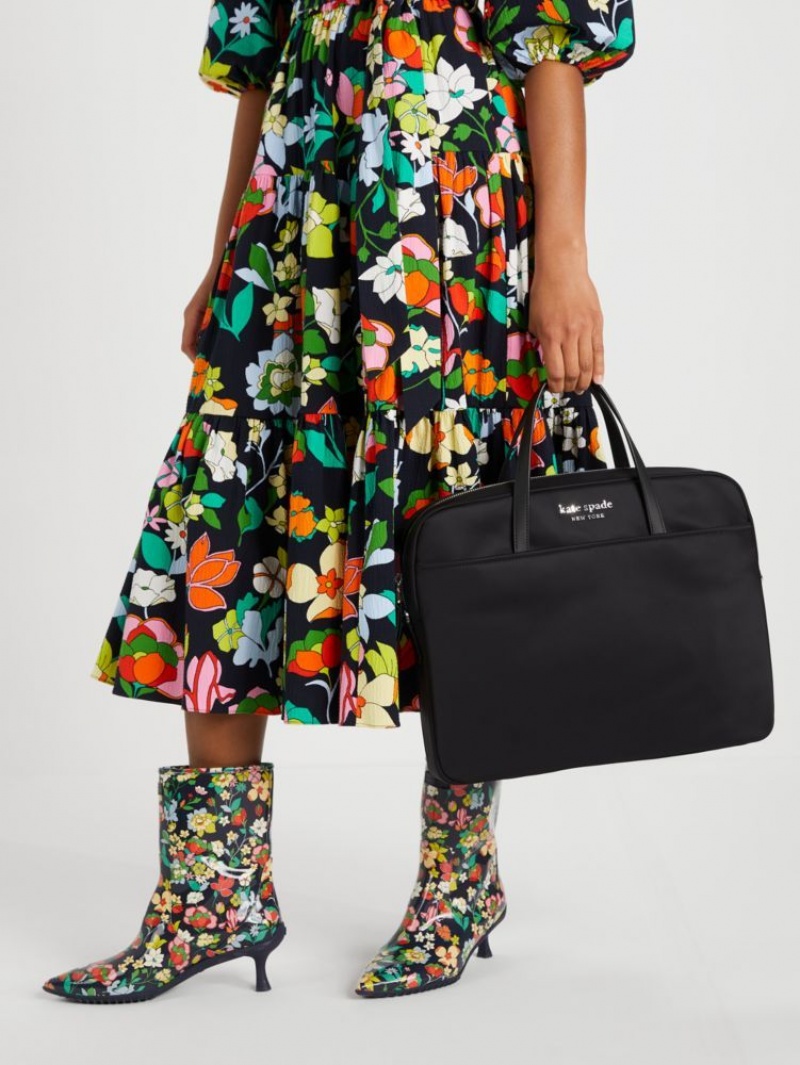 Kate Spade Sam KSNYL Nylon Universal Laptop Bag Black | 8175264-WH