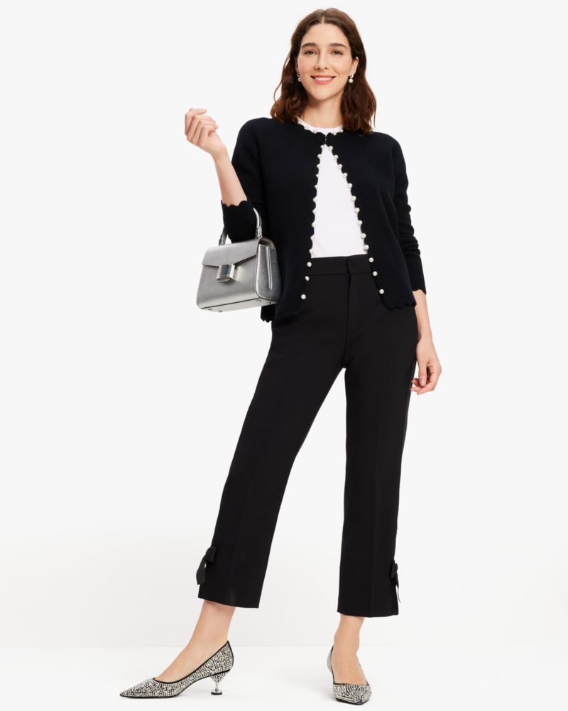 Kate Spade Scallop Pearl Embellished Cardigan Black | 6729410-IJ