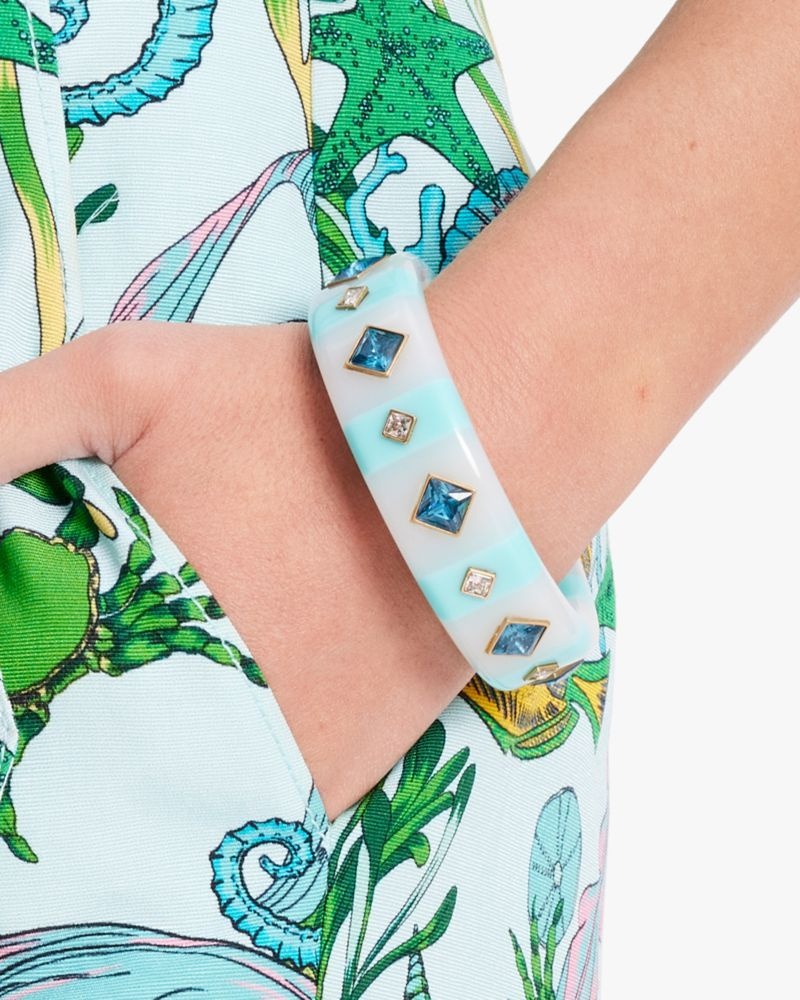 Kate Spade Seeing Stripes Bangle Light Blue Multicolor | 8327495-ZF
