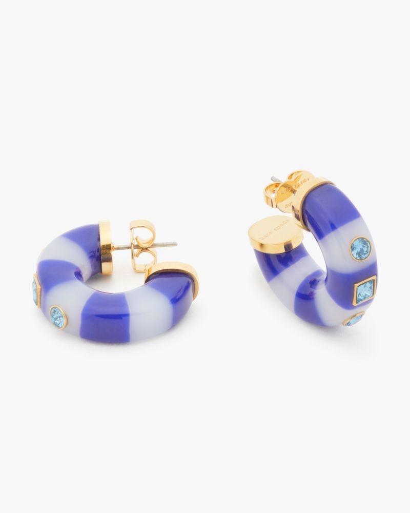 Kate Spade Seeing Stripes Hoops Navy Multicolor | 6034179-XP
