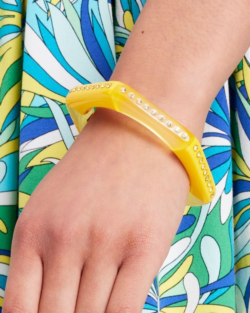 Kate Spade Seeing Stripes Thin Hexagon Bangle Yellow Multicolor | 2185369-FS