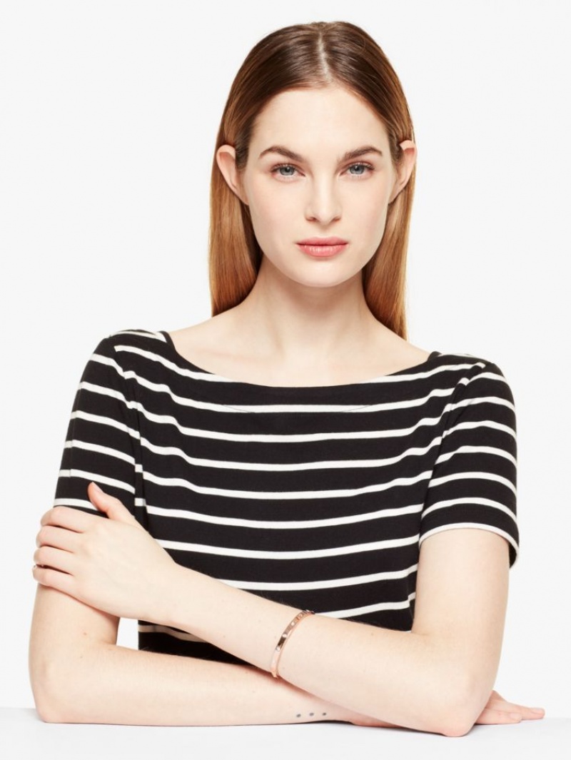 Kate Spade Set In Stone Hinged Bangle Rose Gold | 0438269-XH