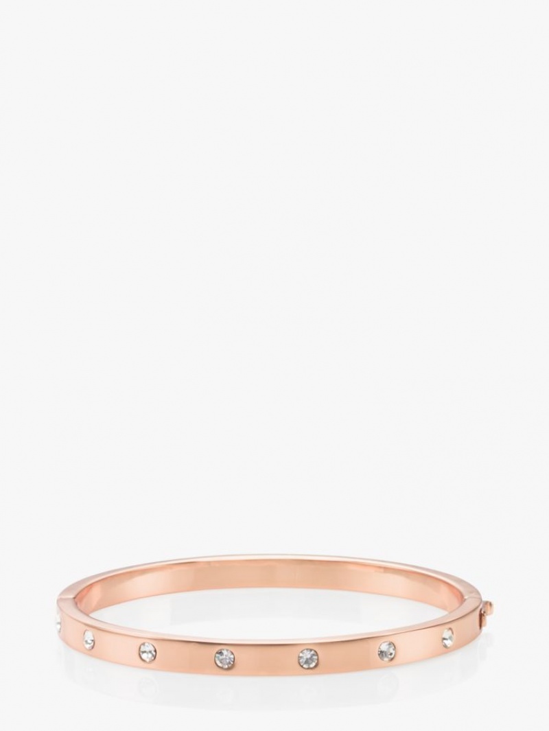 Kate Spade Set In Stone Hinged Bangle Rose Gold | 0438269-XH