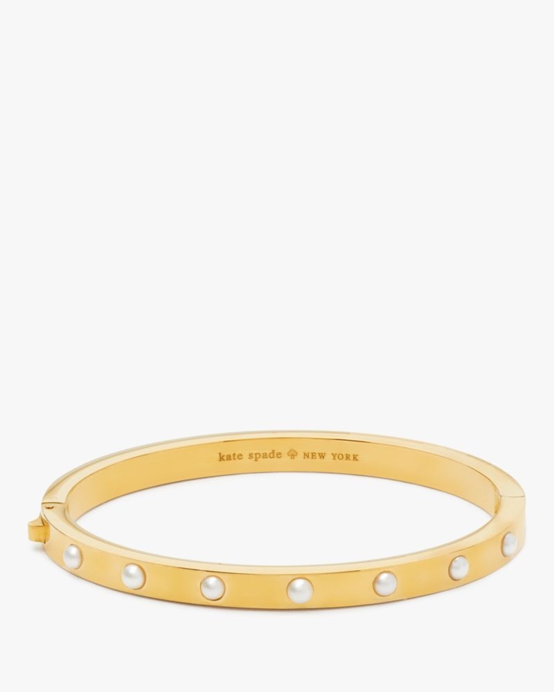 Kate Spade Set In Stone Hinged Bangle White Gold | 1768593-MU