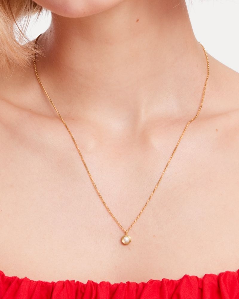 Kate Spade Set In Stone Mini Pendant White Gold | 4836710-EK