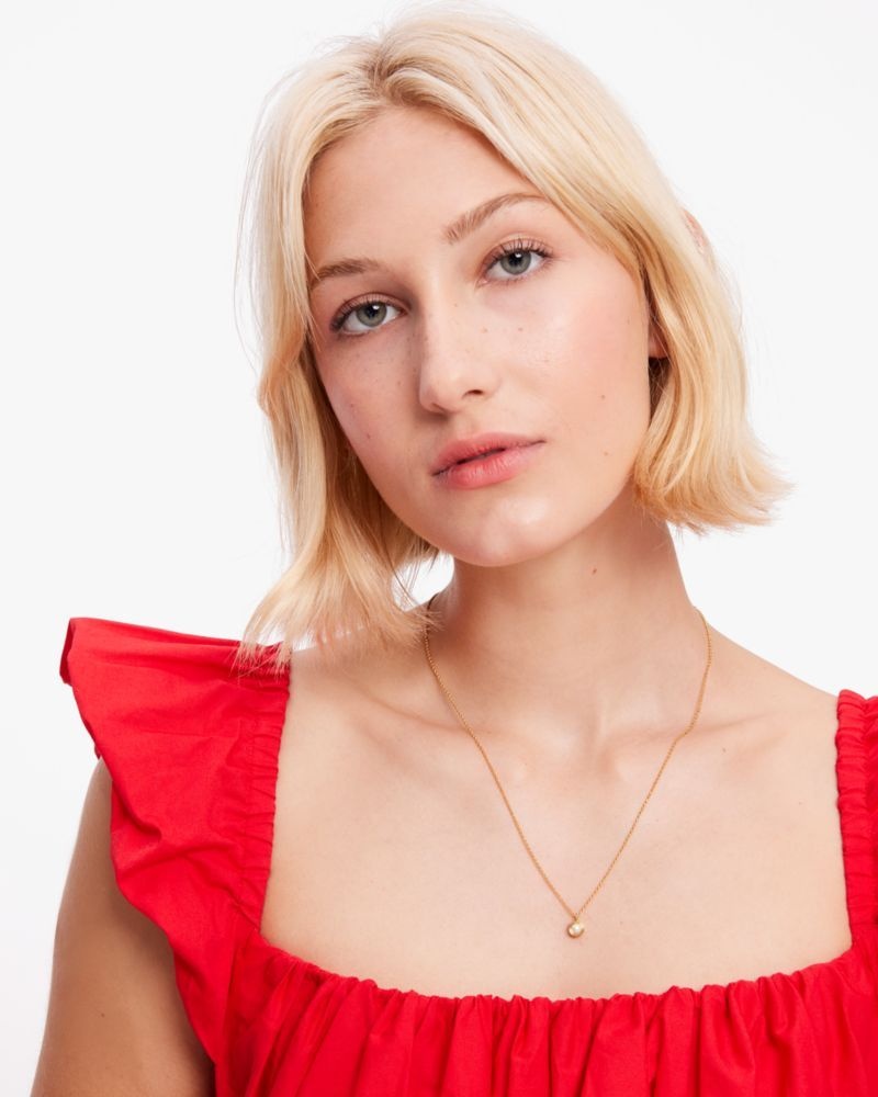 Kate Spade Set In Stone Mini Pendant White Gold | 4836710-EK