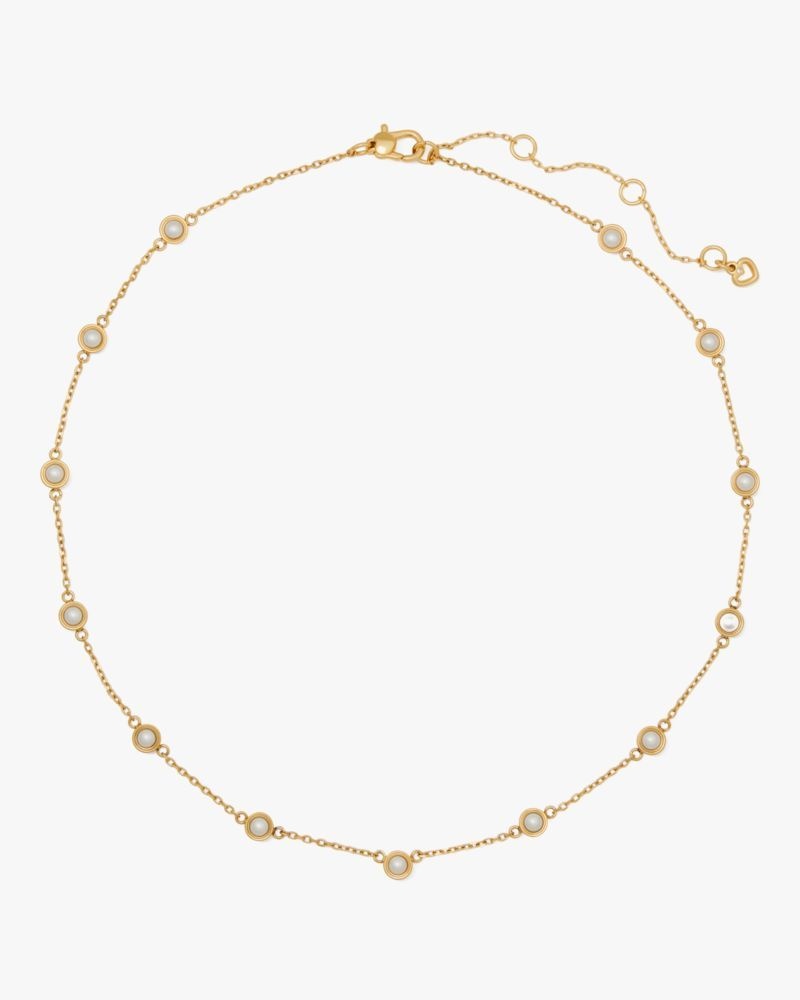 Kate Spade Set In Stone Station Necklace White Gold | 2879415-PE