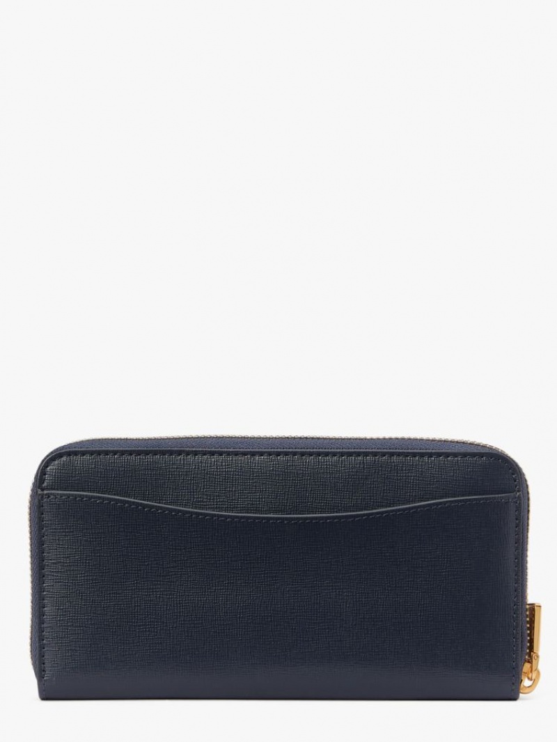 Kate Spade Shaggy Embossed Zip-around Continental Wallet Blue Multicolor | 7986054-AI