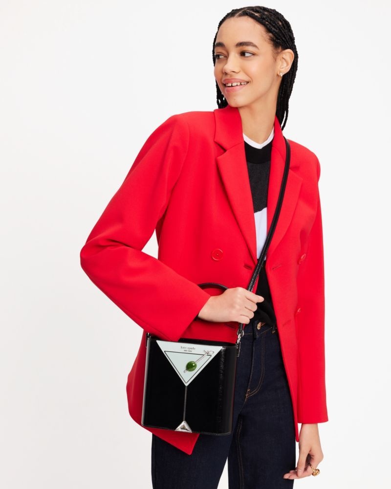 Kate Spade Shaken not Stirred Martini Embellished Top-handle Crossbody Black Multicolor | 7819402-LM