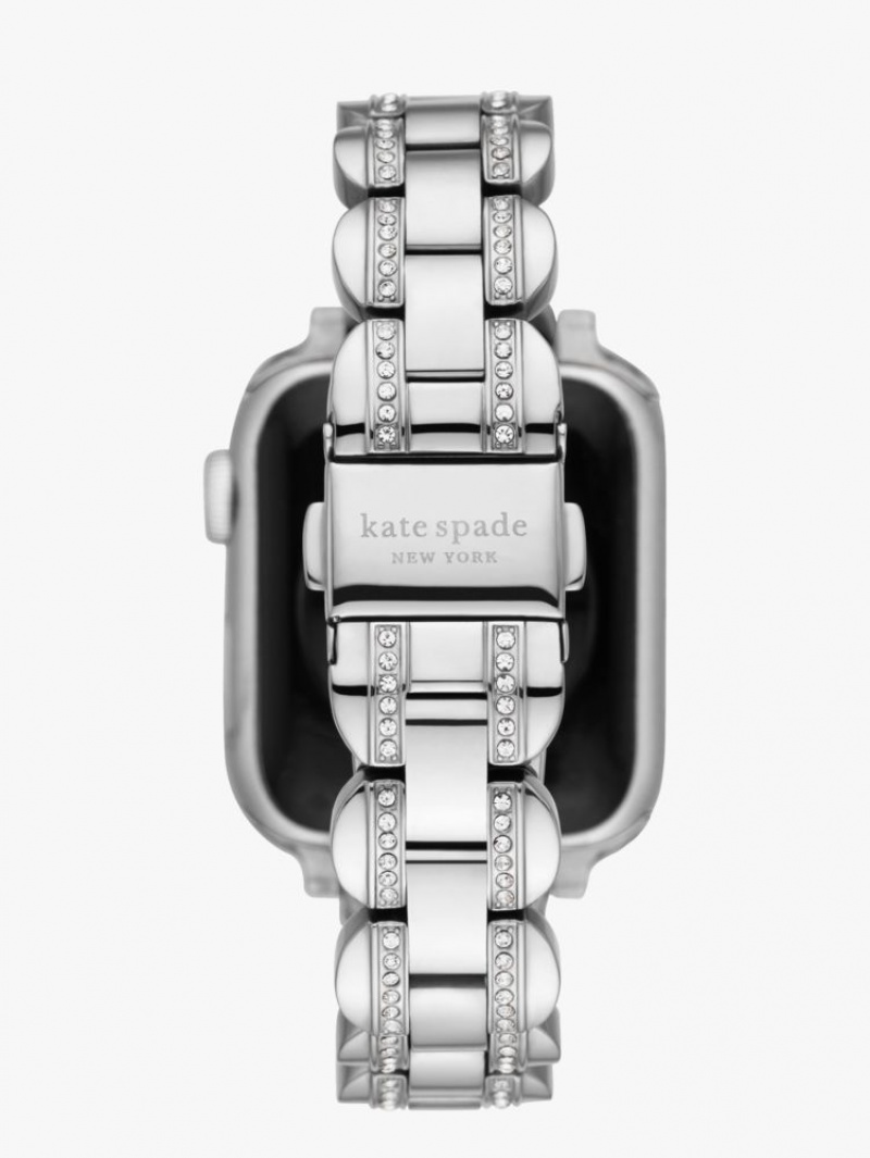Kate Spade Silver Pave Stainless Steel Bracelet 38/40mm Band For Apple Watch? Silver | 6981740-GD