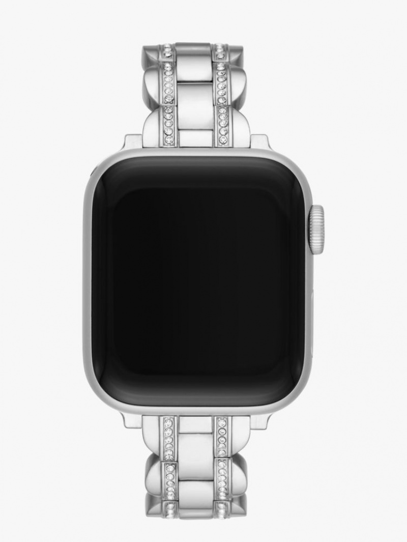 Kate Spade Silver Pave Stainless Steel Bracelet 38/40mm Band For Apple Watch? Silver | 6981740-GD