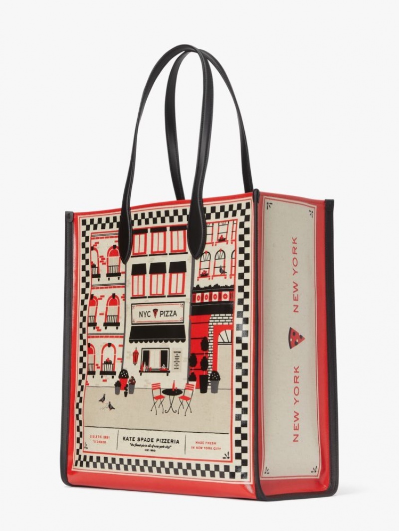 Kate Spade Slice Pizzeria Canvas Large Gotham Tote Multicolor | 3507486-PQ