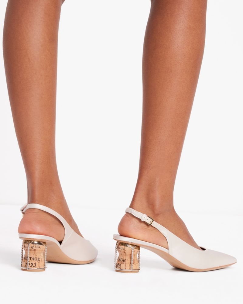 Kate Spade Soiree Slingback Pumps White | 1203867-TH