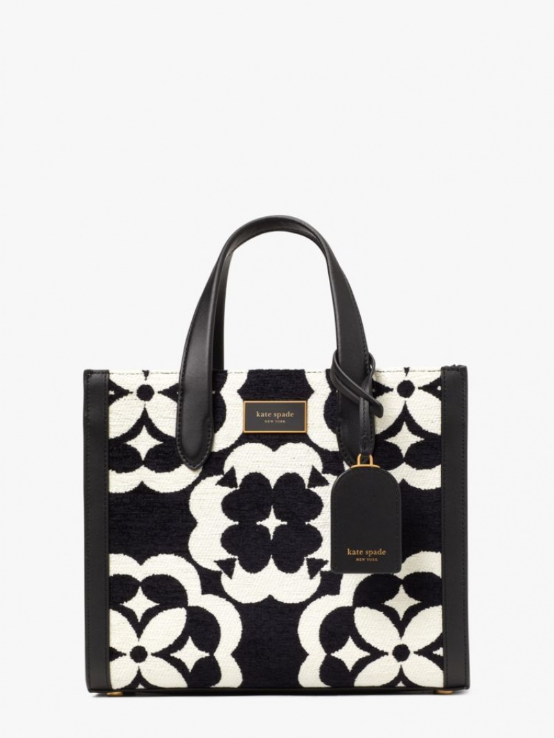 Kate Spade Spade Flower Monogram Manhattan Chenille Small Tote Black Multicolor | 8201436-OZ