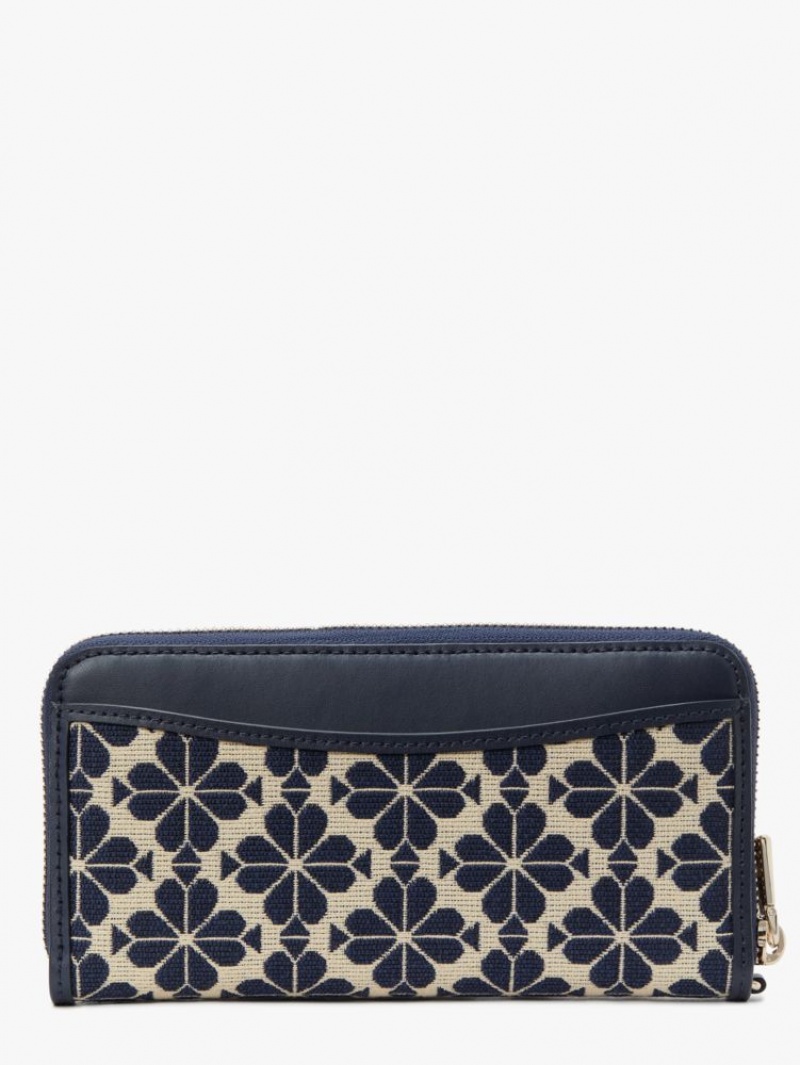 Kate Spade Spade Flower Zip-around Continental Wallet Blue Multicolor | 4961032-DA