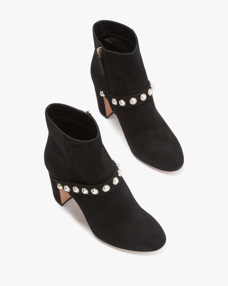 Kate Spade Stunner Pearl Booties Black | 6523874-RL