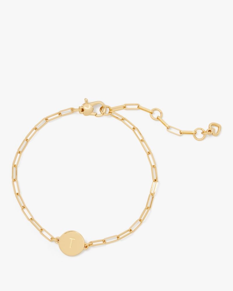 Kate Spade T Initial Chain Bracelet Gold | 1386745-ZA