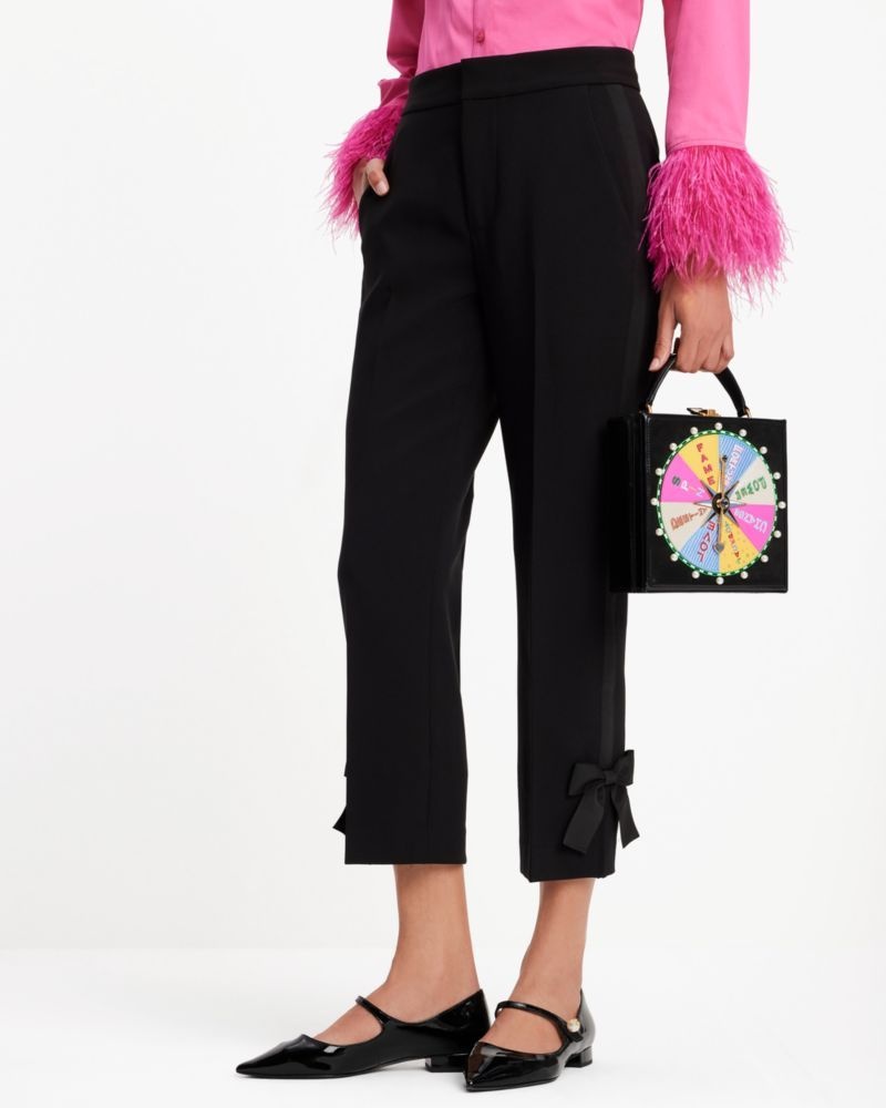 Kate Spade Tech Twill Bow Pant Black | 9681374-OG