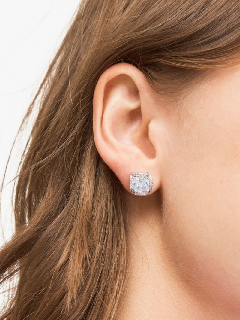 Kate Spade That Sparkle Princess Cut Large Studs Silver | 7109648-NC