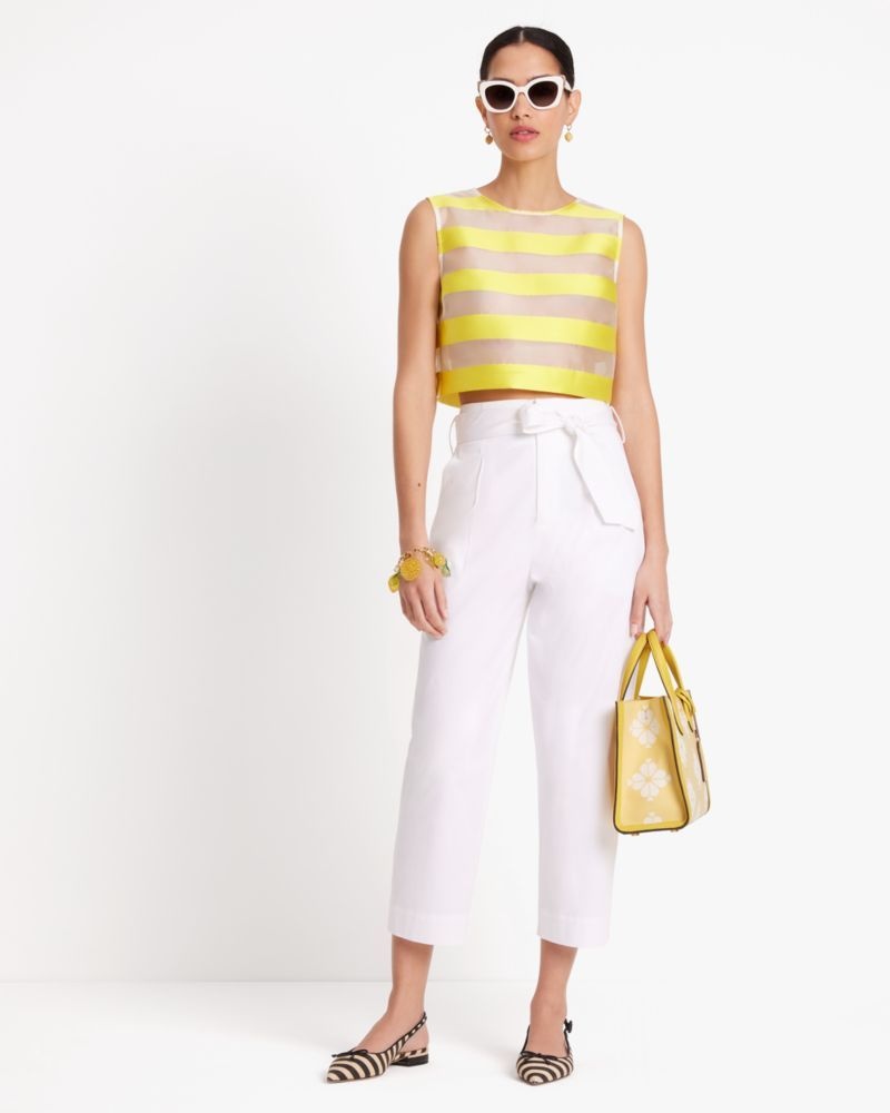 Kate Spade Tie-waist Poplin Pants White | 2089514-UV