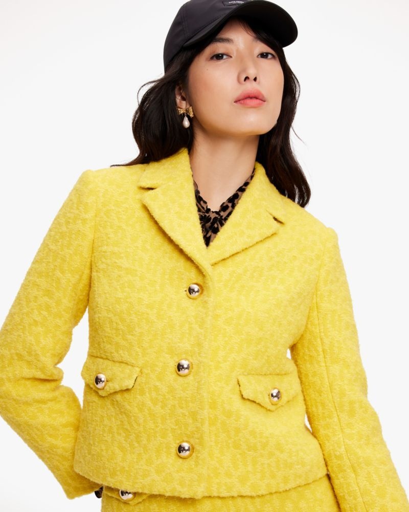 Kate Spade Tonal Leopard Textured Blazer Green | 4175823-RM