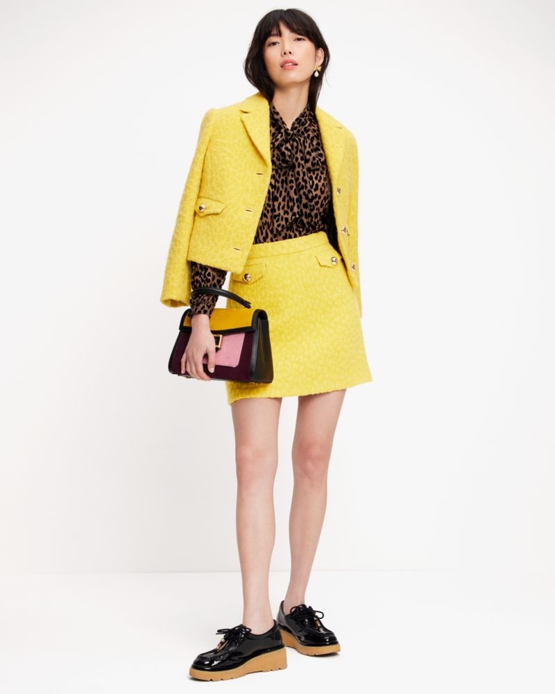 Kate Spade Tonal Leopard Textured Skirt Green | 9781452-KQ