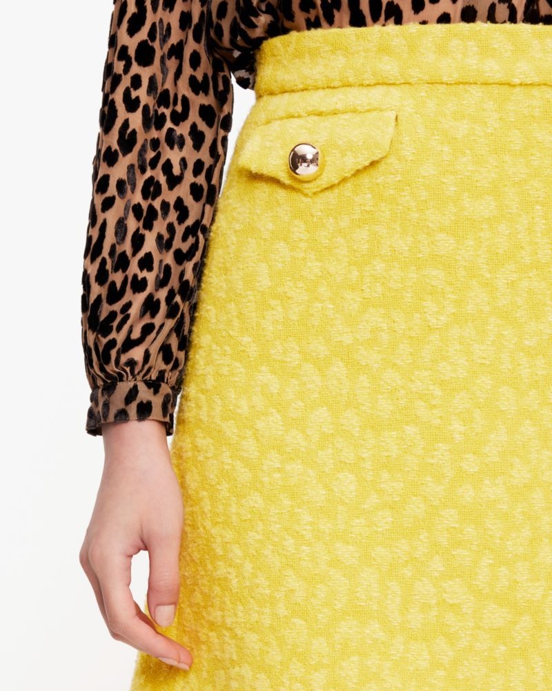 Kate Spade Tonal Leopard Textured Skirt Green | 9781452-KQ